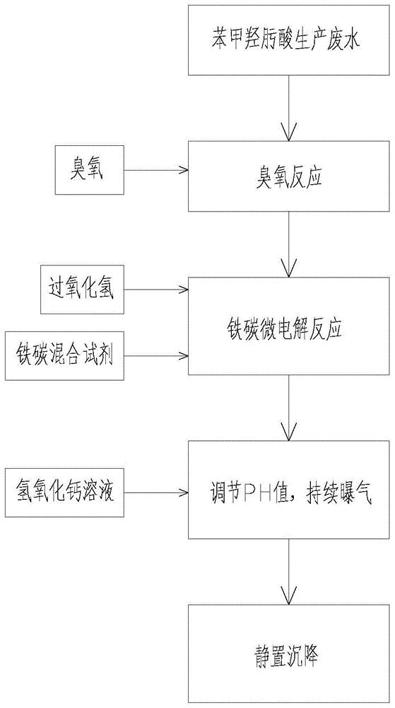 一种臭氧铁碳微电解处理苯甲羟肟酸生产废水工艺